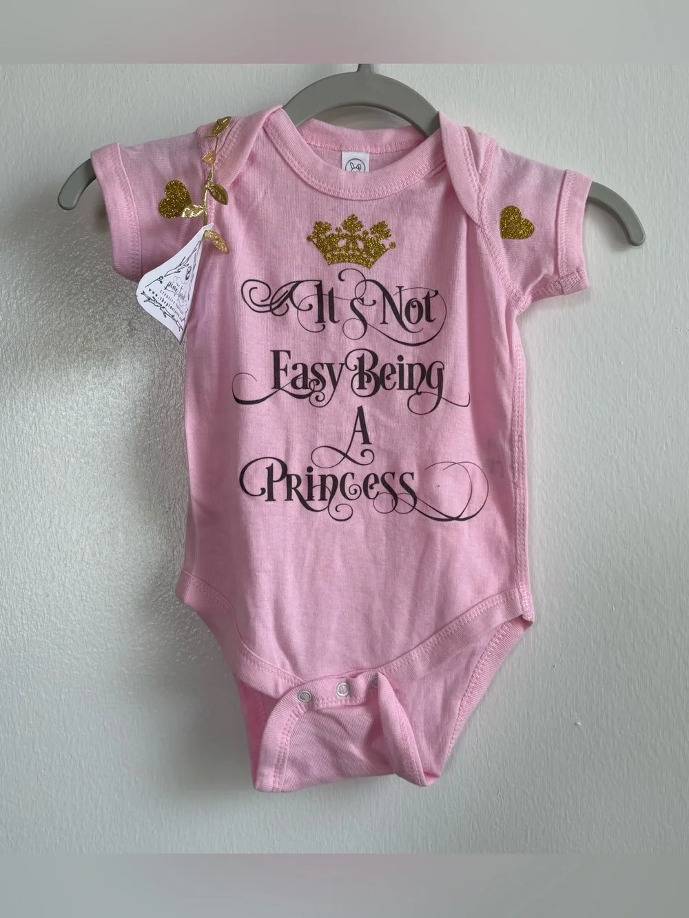 Rabbit Skins Pink It’s Not Easy Being a Princess Graphic Body Suit 6 months